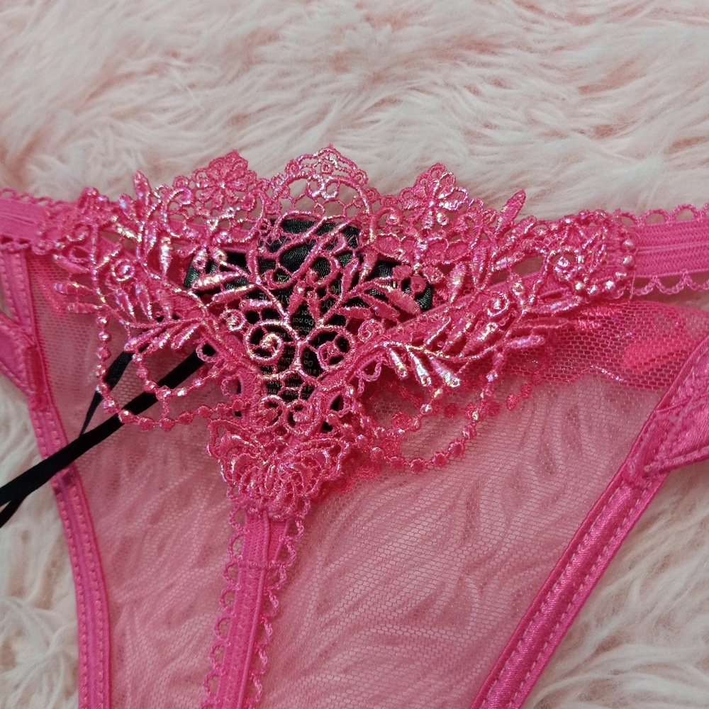 Honey Birdette luxury lingerie panty -Natalie wild pink! Shimmery sex - Picture 5 of 16